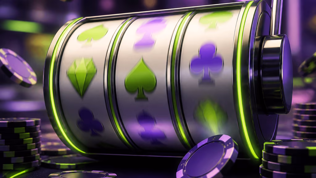 Free spins illustration with slot reels and Cazimbo colours